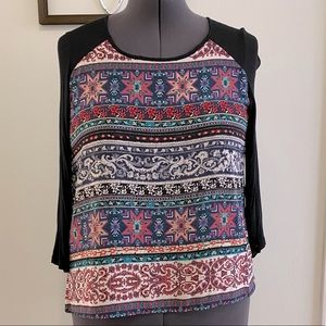 Xhilaration rayon shirt with semi open back